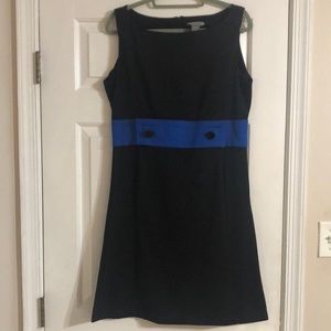 Ponte knit black and royal dress.